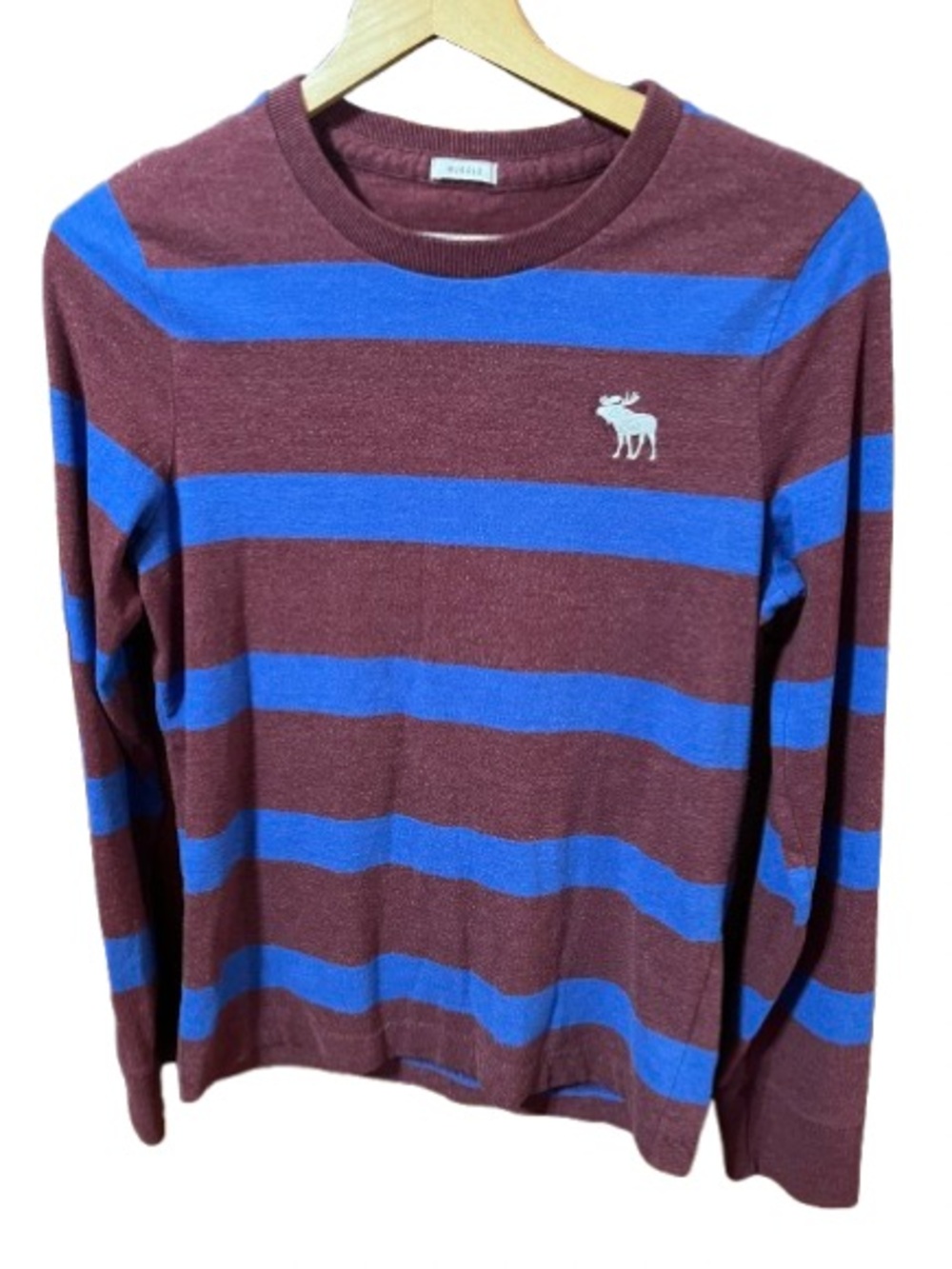 Abercrombie & Fitch Rugby Striped Muscle Shirt with Embroidered Moose Size Small